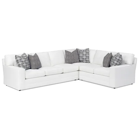 Customizable Bedford Three Piece Sectional Sofa with RAF Loveseat (9 Inch Track Arms, Boxed Edge Back, Upholstered Base)
